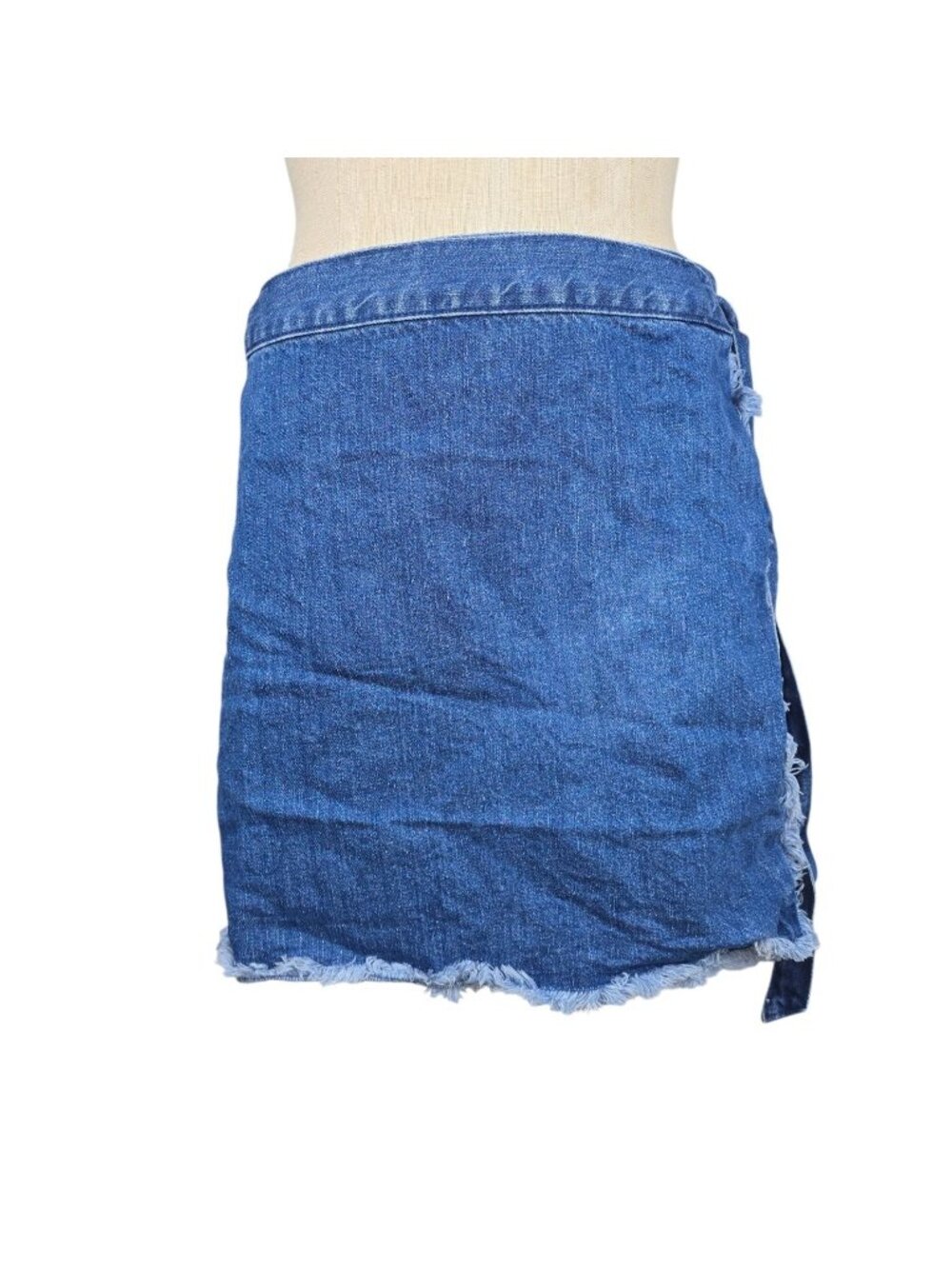 Madewell denim wrap mini skirt with a bow tie waist women's size 8